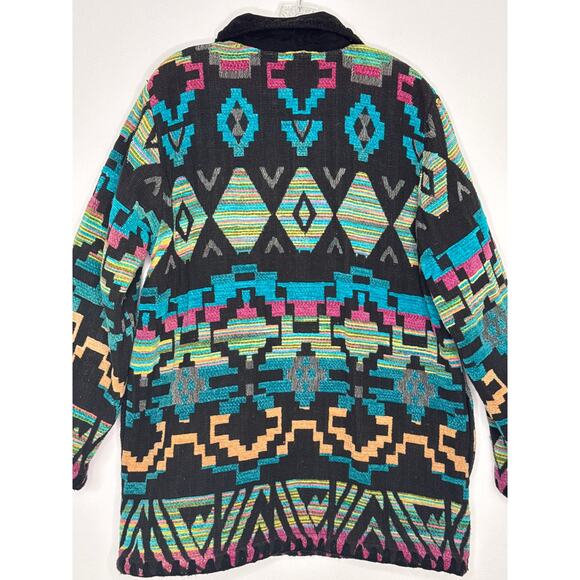 Vintage Jennifer & Grace Southwestern Aztec Woven Cotton Jacket Size Medium - Picture 13 of 16